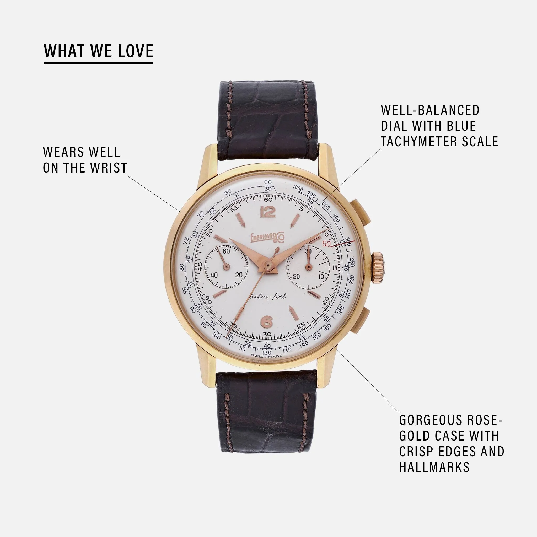 1950s Eberhard & Co. Extra-Fort Chronograph In Rose Gold