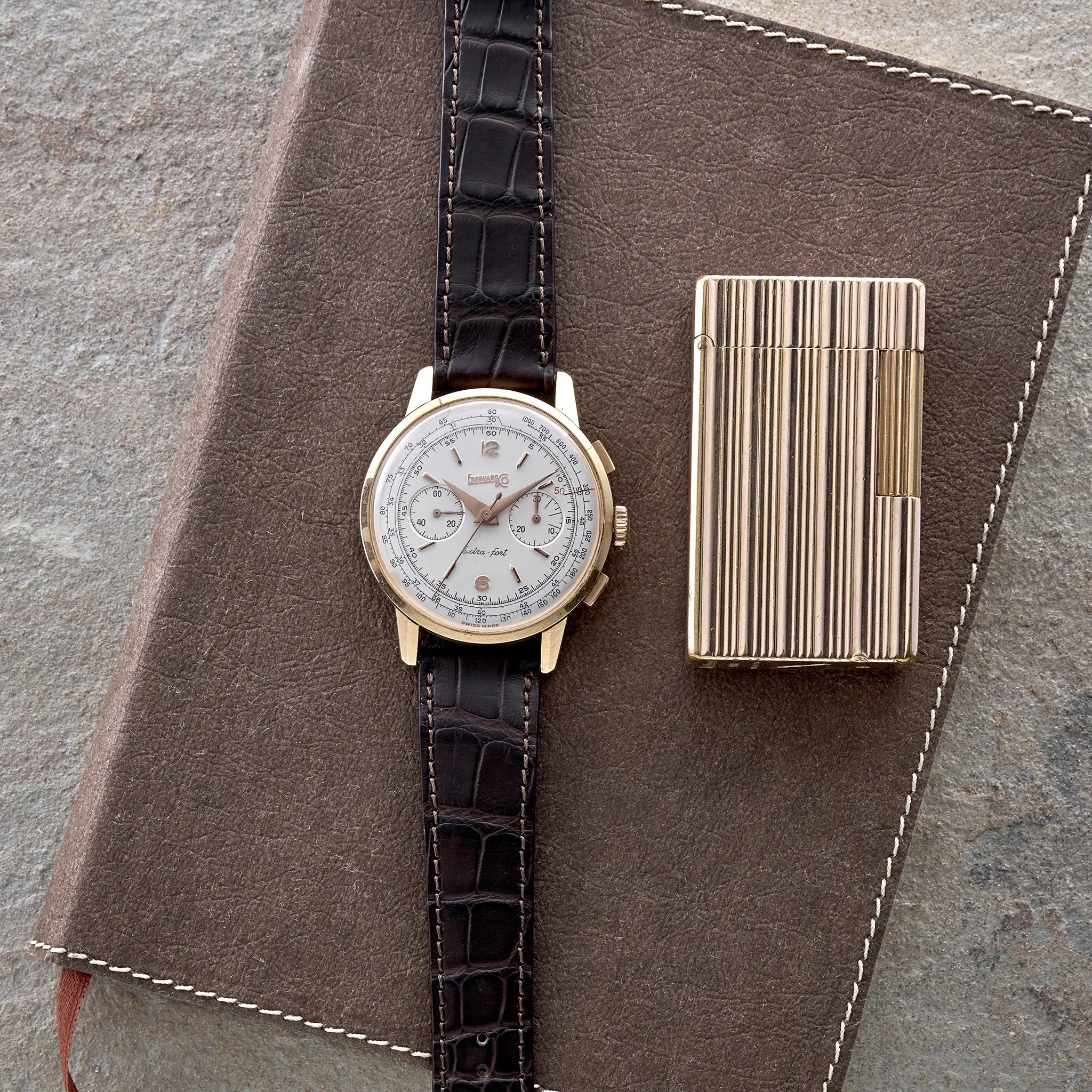 1950s Eberhard & Co. Extra-Fort Chronograph In Rose Gold