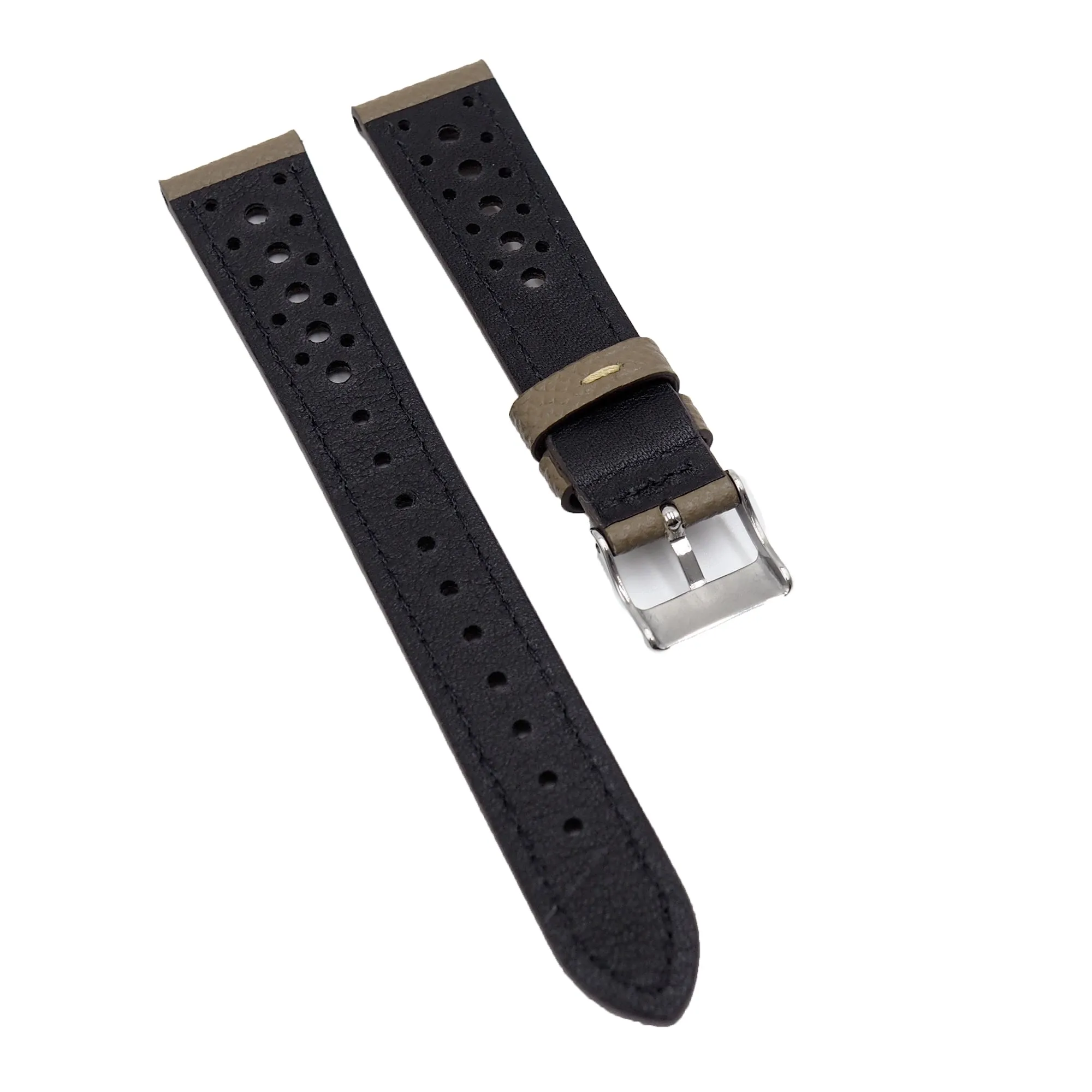 19mm Peanut Brown Epsom Calf Leather Racing Watch Strap