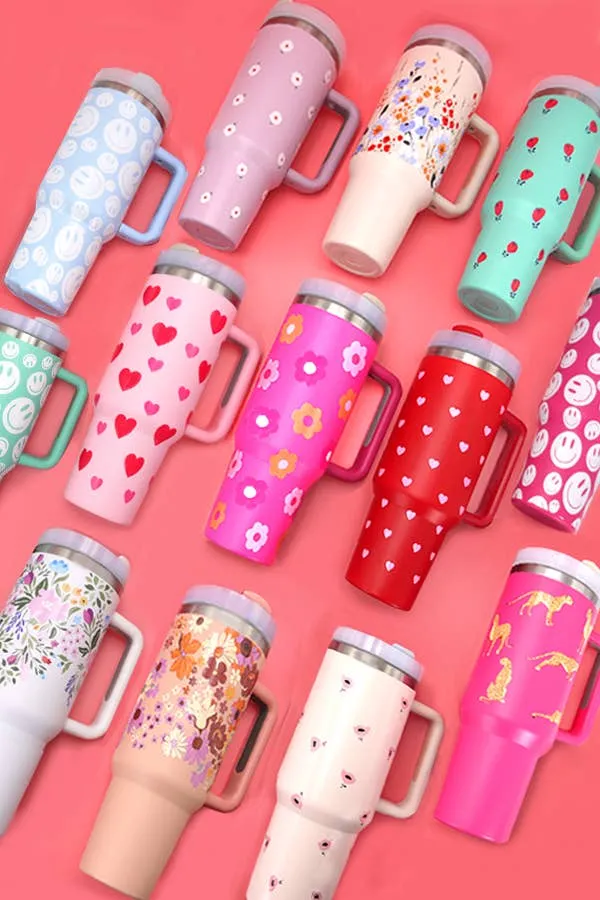 40oz STAINLESS STEEL TUMBLER ALL STYLES | TB40OZ: MAMA CHECKER FUCHSIA