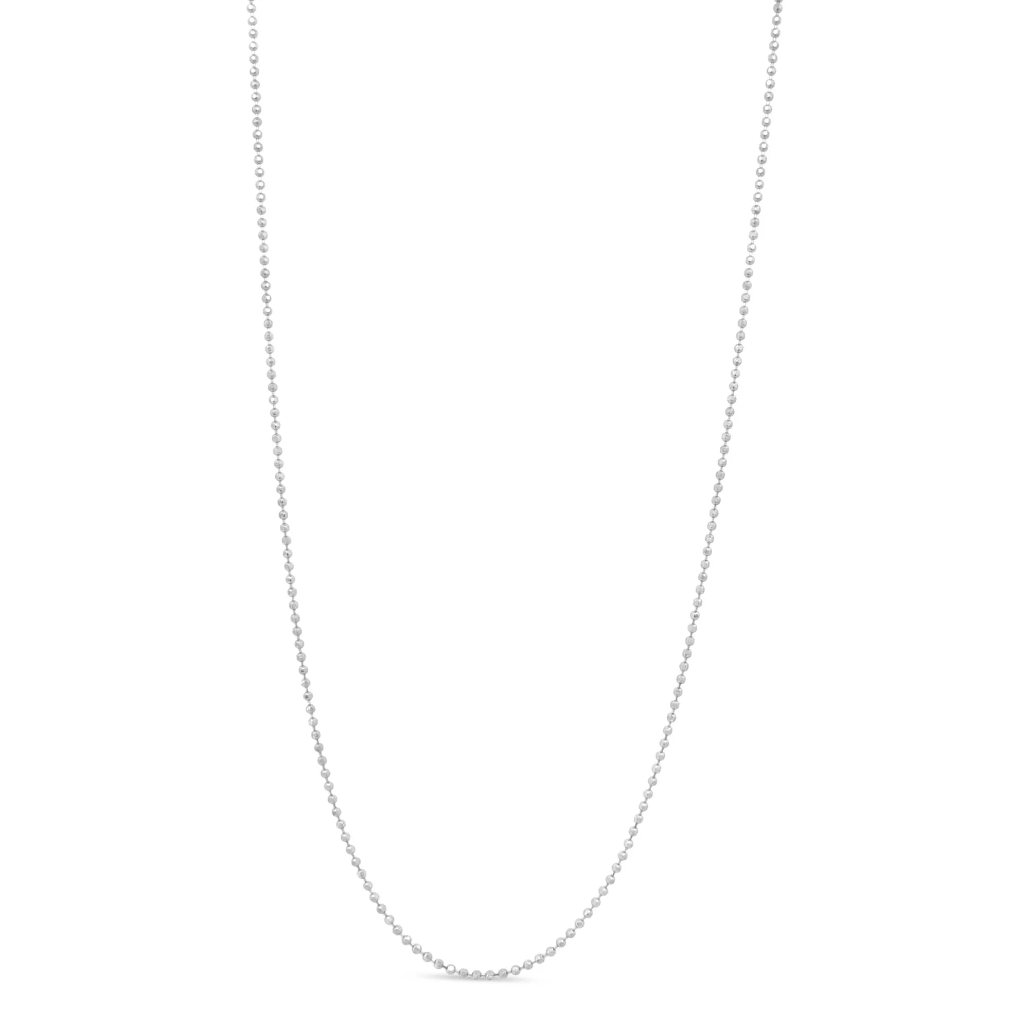 .925 Sterling Silver 0.7mm Slim and Dainty Unisex 18" Inch Ball Bead Chain Necklace by Haus of Brilliance