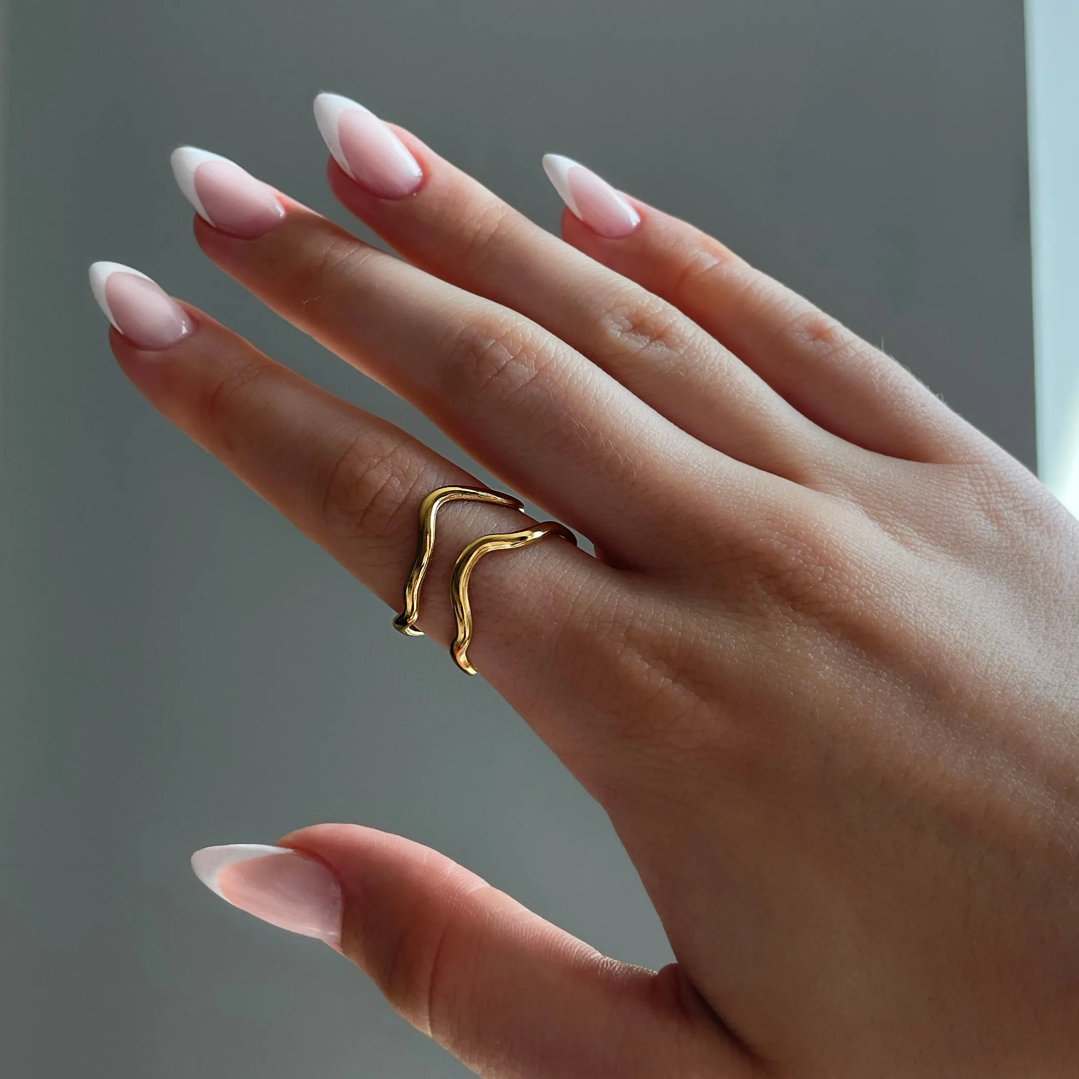 ADJUSTABLE DOUBLE LAYER RING - GOLD