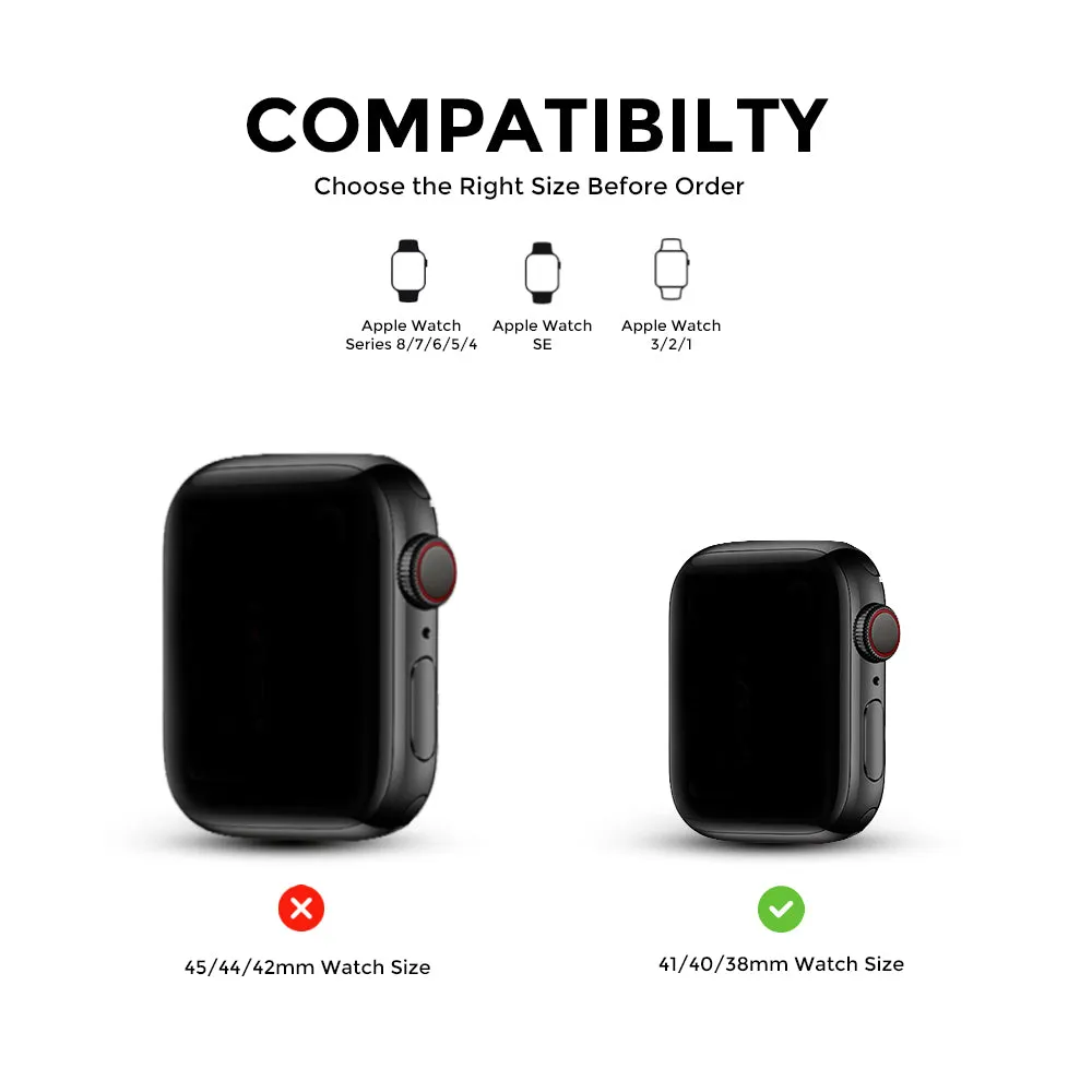 Apple Watch 41mm / 40mm / 38mm | Slim Leather Bands |Orange
