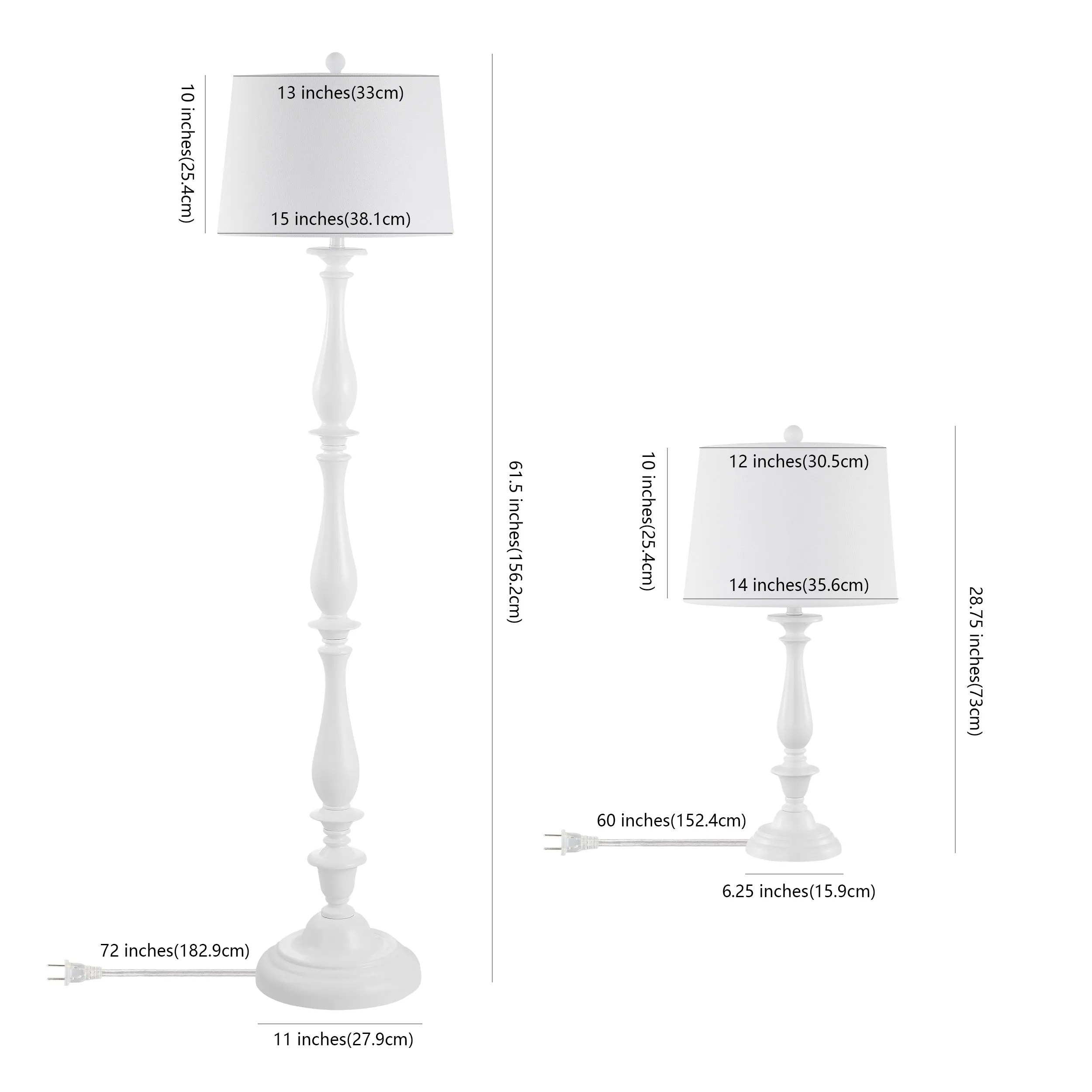BESSIE CANDLESTICK FLOOR AND TABLE LAMP SET