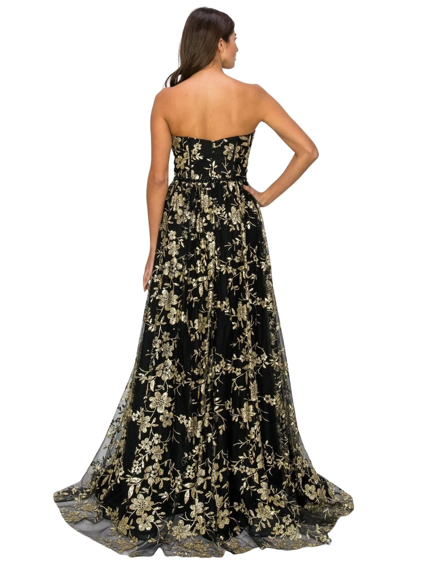 Bliss Glitter Off Shoulder Dress for Women with Sweetheart Corset Bodice and Sequin Beaded Waistline, Sizes XS-3XL