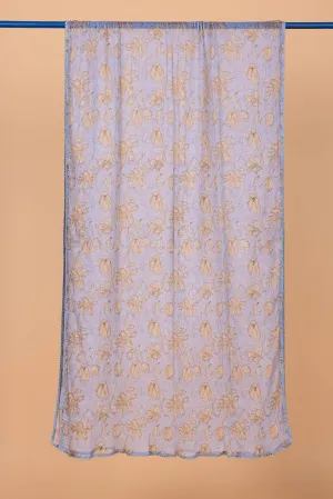 Blue Blossoms Chiffon Dupatta