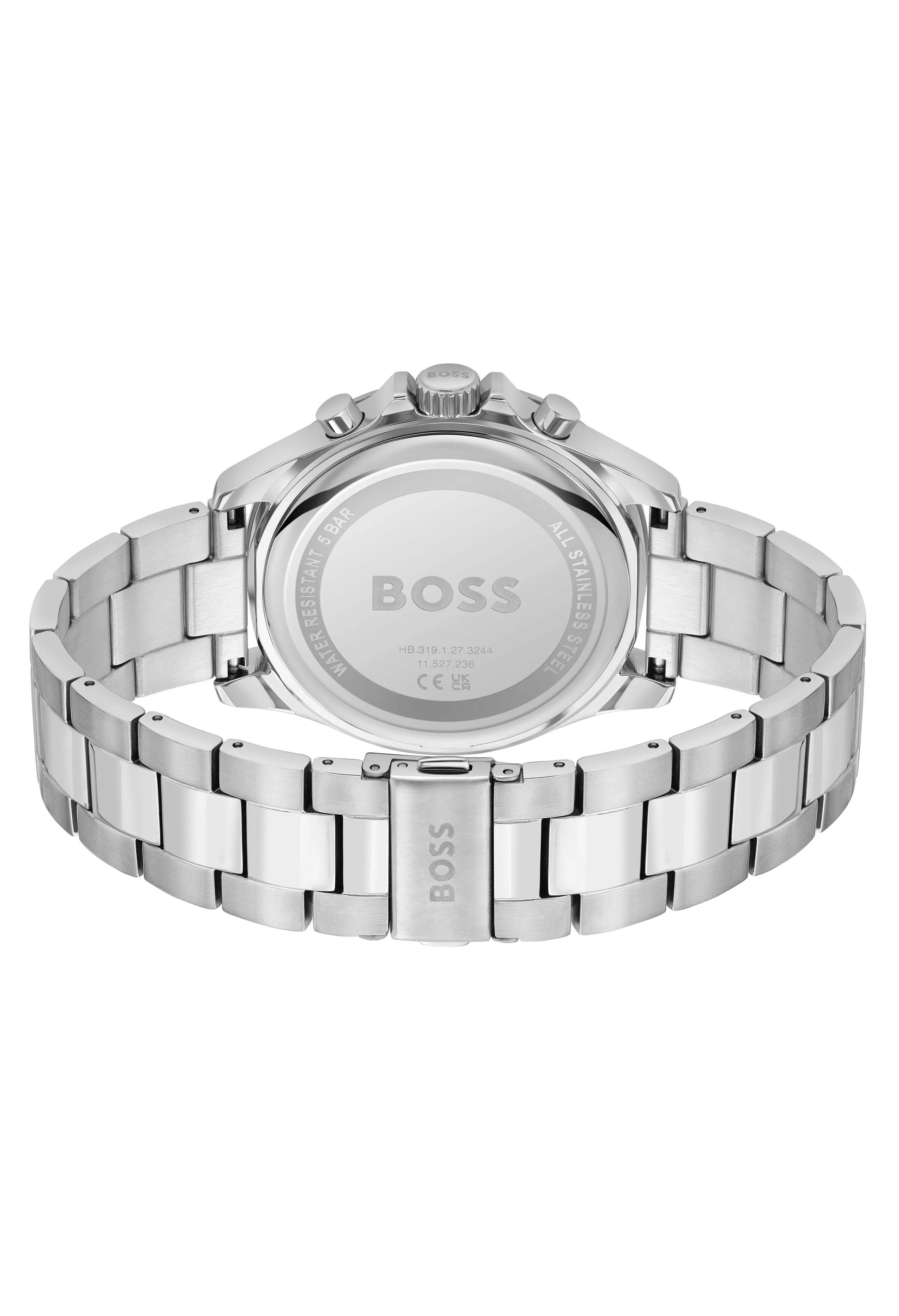 BOSS Mens Troper Blue Dial Chronograph Stainless Steel Bracelet Watch