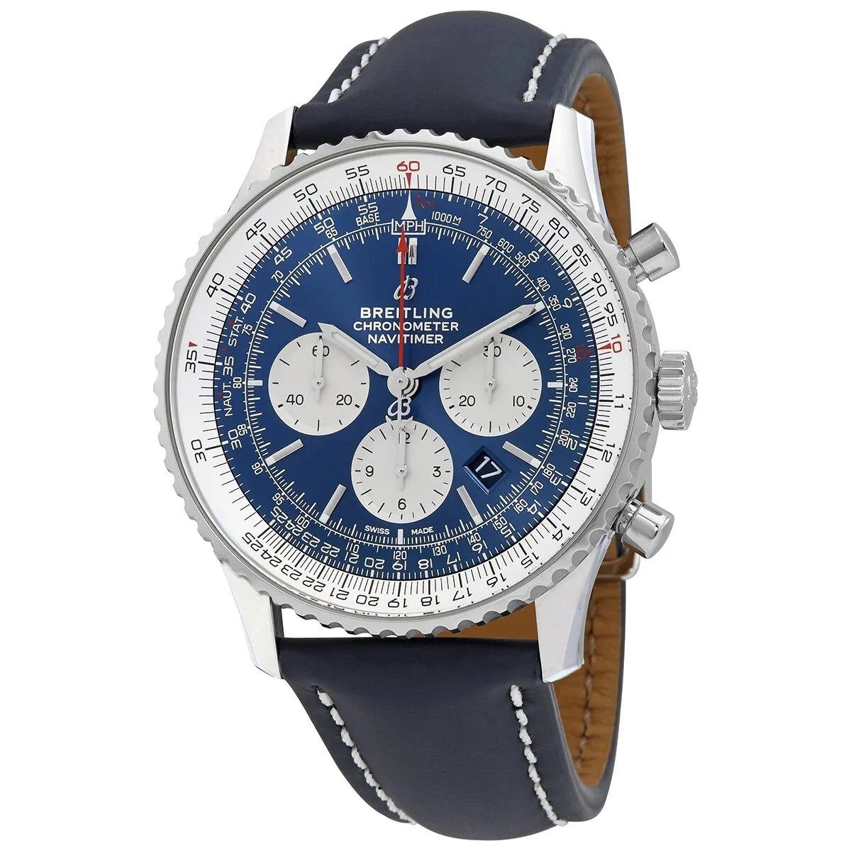 Breitling Navitimer 1 Chronograph GMT 46 Automatic Blue Dial Watch AB0127211C1X2