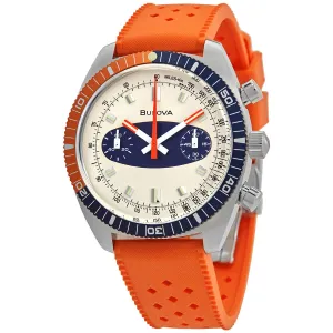 Bulova Chronograph A Quartz Off White Dial Men's Watch 98A254