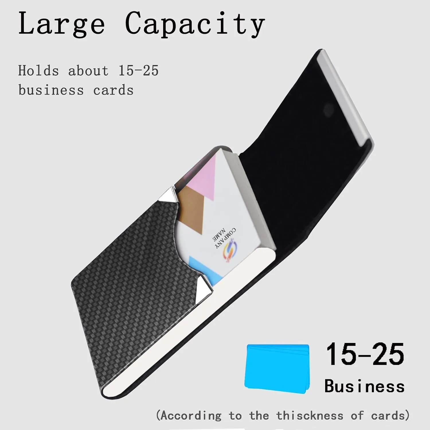 Business Card Holder with Ultra Slim Design,Business Card Case with Premium PU Leather, Suit Pocket Metal Card Holder for Women/Men,Professional Name Card Holder with Magnetic Shut (Black 1)
