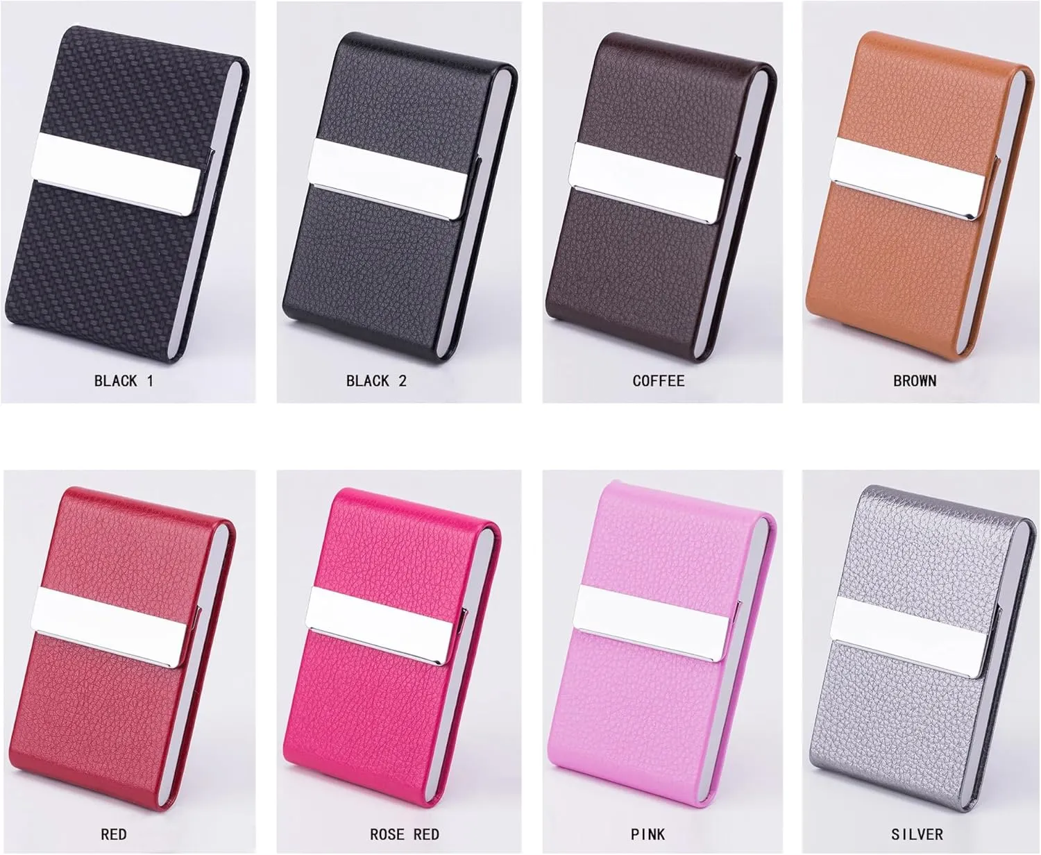 Business Card Holder with Ultra Slim Design,Business Card Case with Premium PU Leather, Suit Pocket Metal Card Holder for Women/Men,Professional Name Card Holder with Magnetic Shut (Black 1)