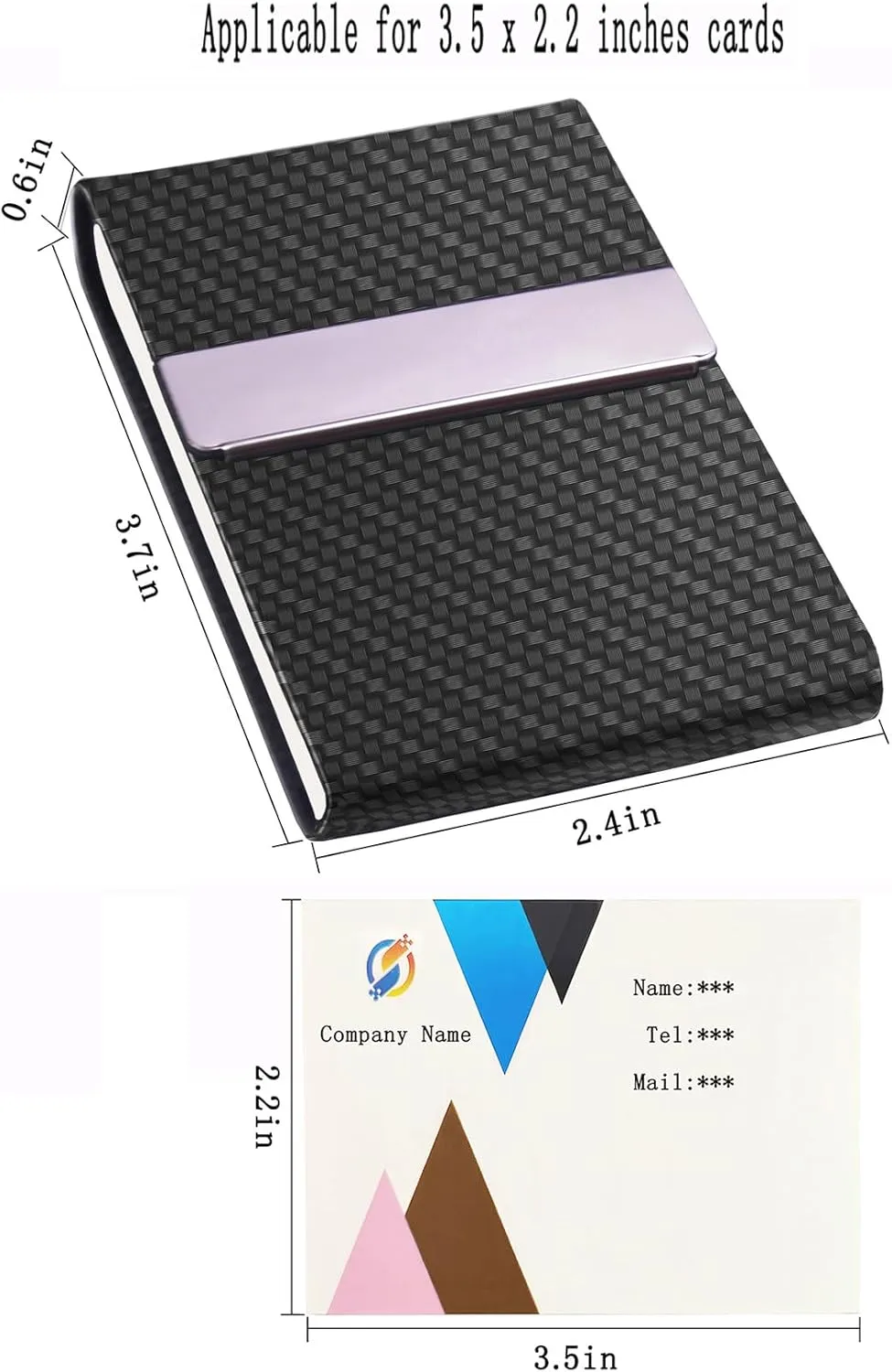 Business Card Holder with Ultra Slim Design,Business Card Case with Premium PU Leather, Suit Pocket Metal Card Holder for Women/Men,Professional Name Card Holder with Magnetic Shut (Black 1)
