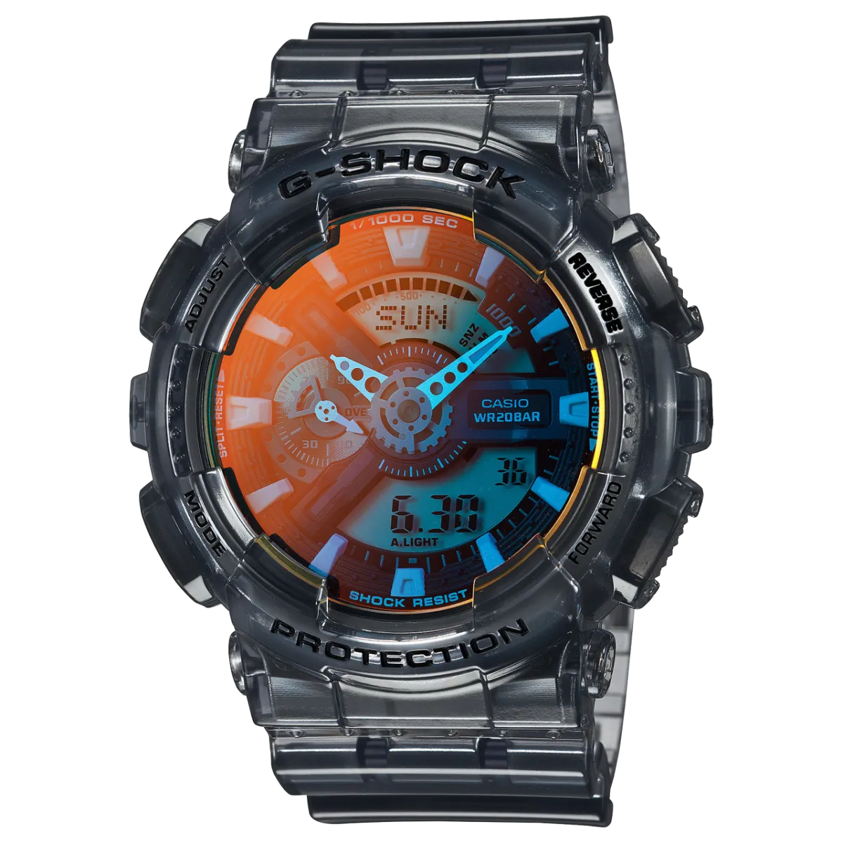 Casio G-Shock Analog Digital Transparent Resin Strap Multicolor Dial Quartz GA-110TLS-8A