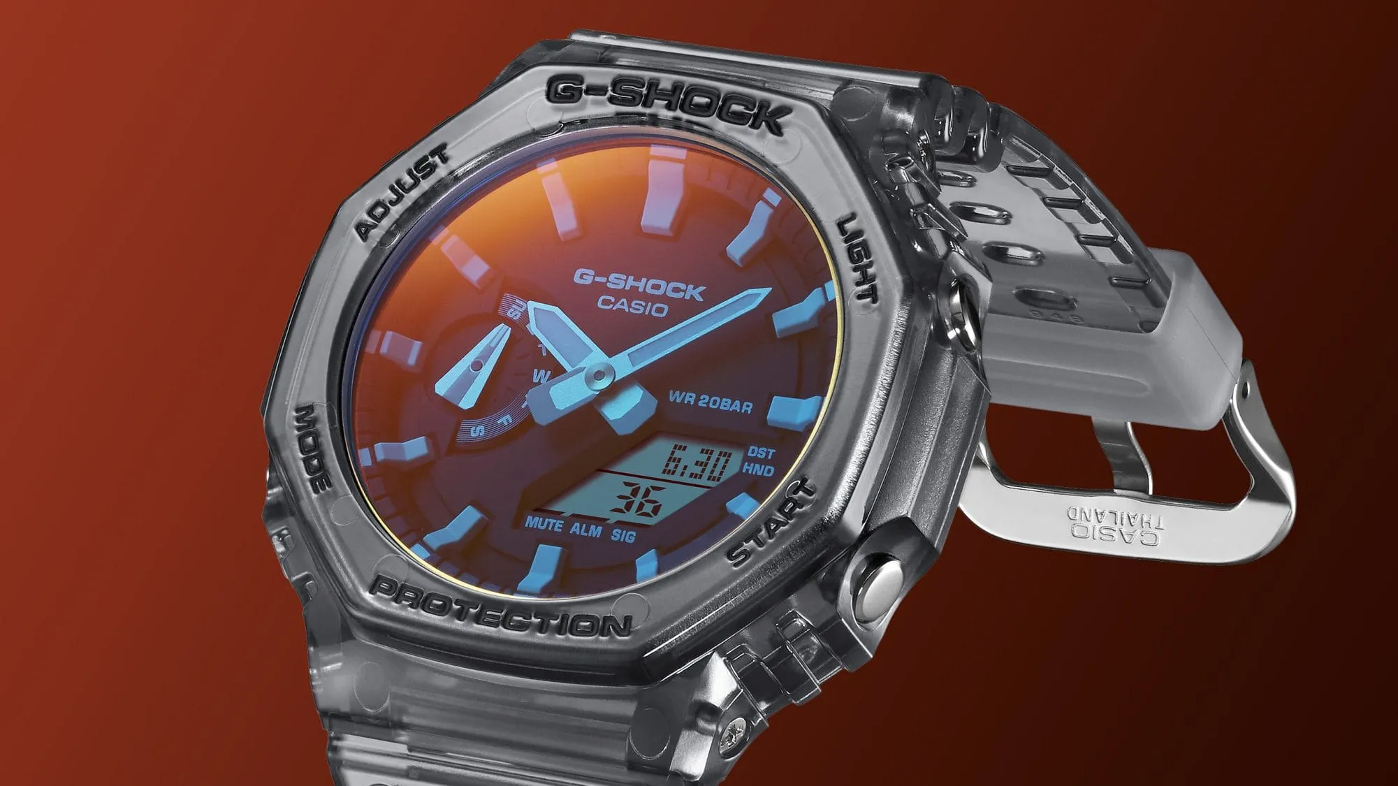 Casio G-Shock Analog Digital Transparent Resin Strap Multicolor Dial Quartz GA-110TLS-8A