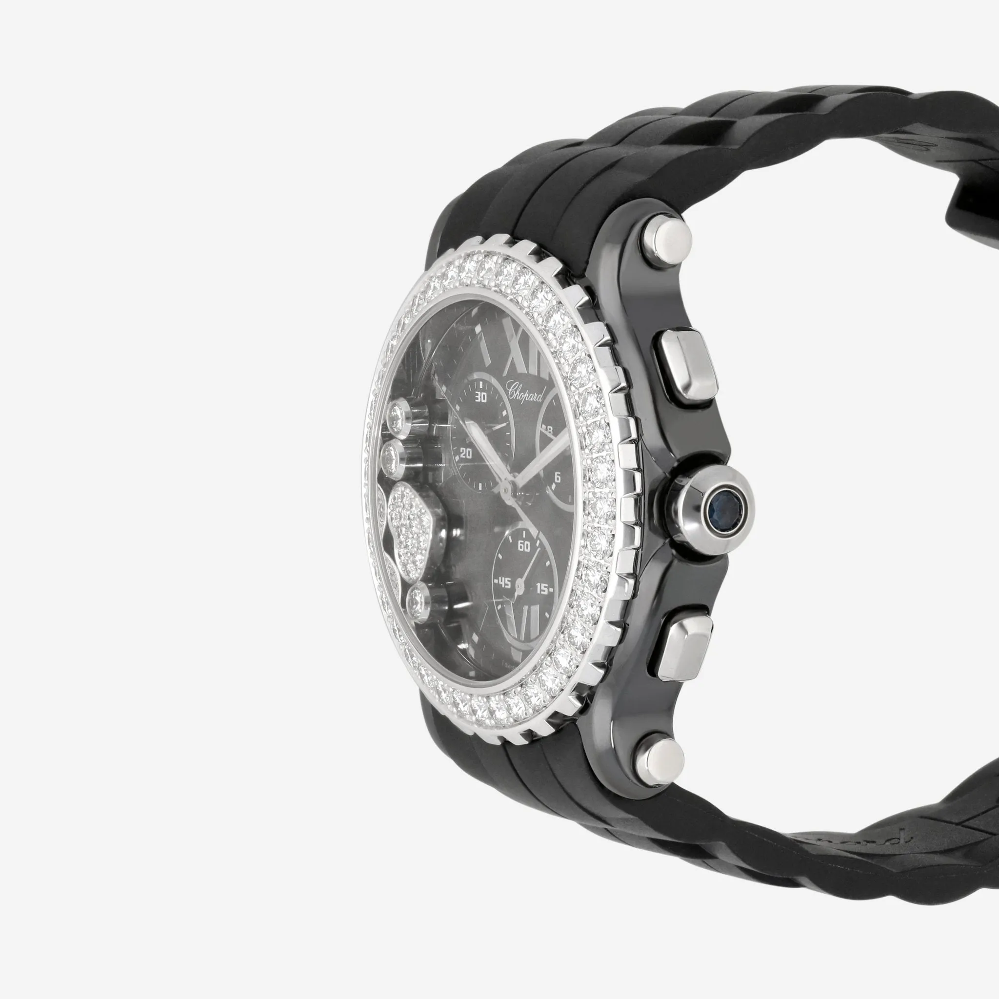 Chopard Happy Sport Round Chronograph Ceramic Quartz Ladies Watch 288515-9011