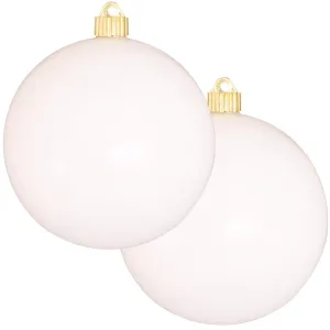 Christmas by Krebs Pure White 6 in Commercial Grade Shatterproof Christmas Ornament Set of 2