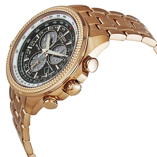 Citizen Perpetual Calendar Chronograph Black Dial Rose Gold-Tone Men's Watch BL5403-54E