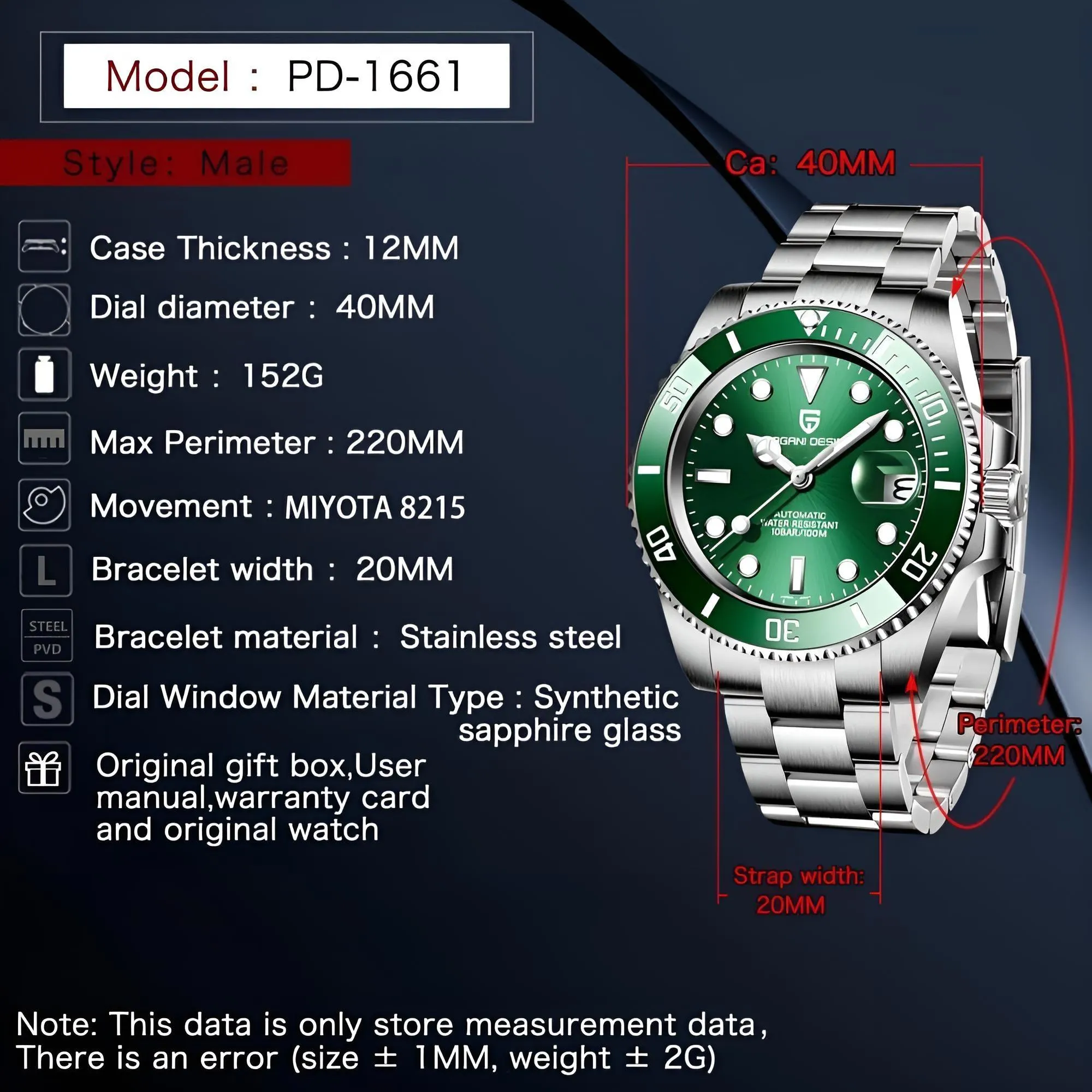 Designer Watches For Men - Identical To Rolex Submariner!