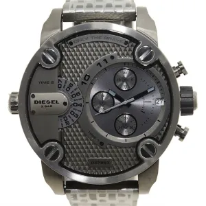 Diesel Little Daddy Dual Time Chronograph Grey Dial Steel Men's Watch DZ7263