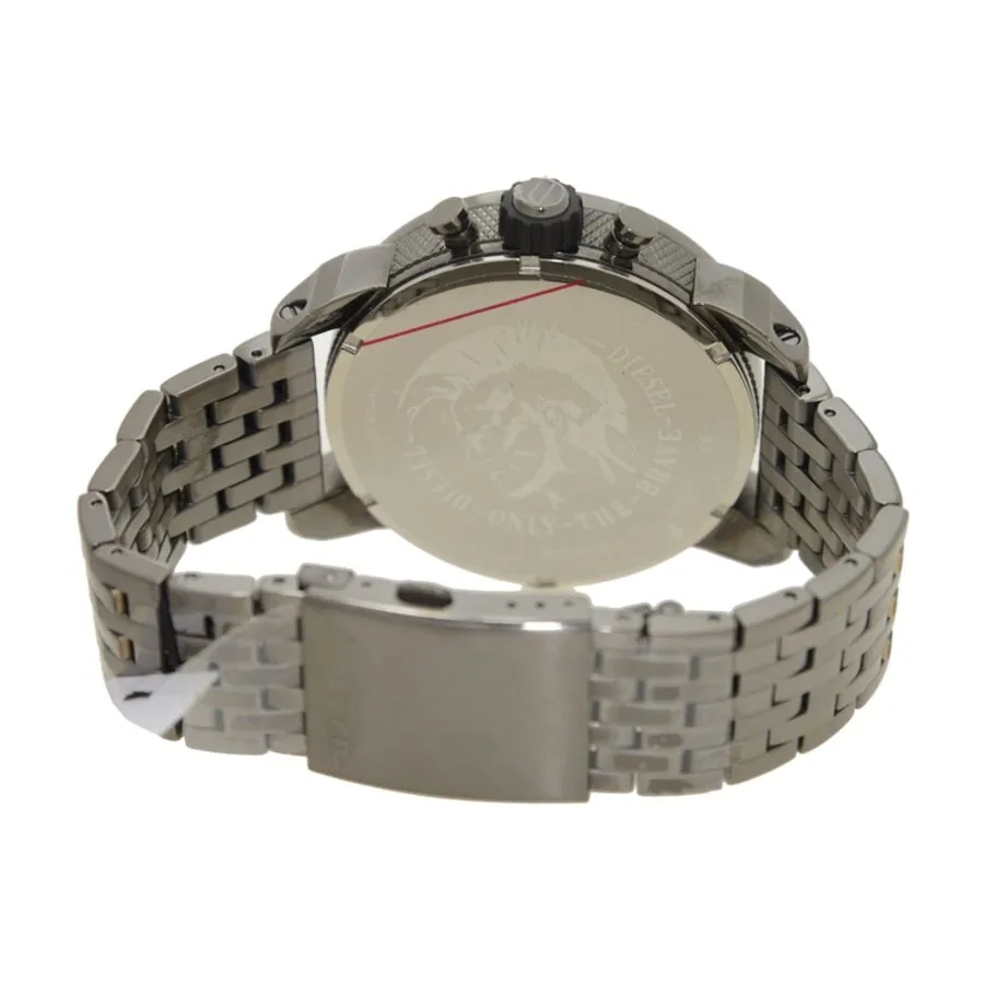 Diesel Little Daddy Dual Time Chronograph Grey Dial Steel Men's Watch DZ7263