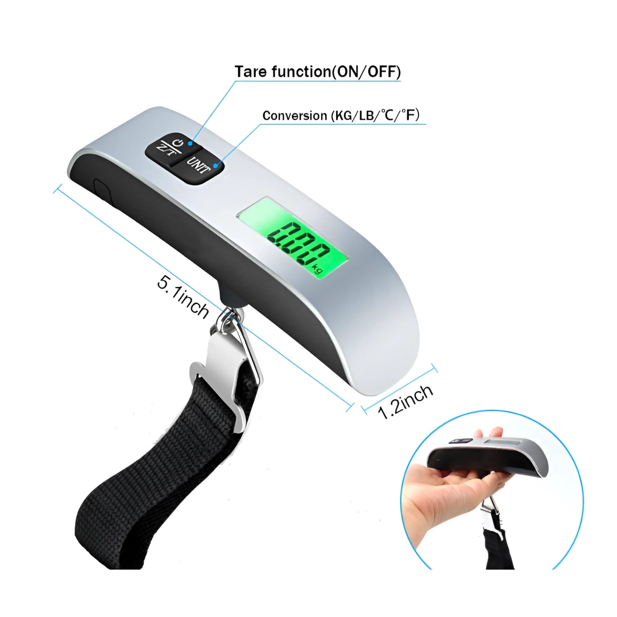 Digital Handheld Electronic Luggage Scale Suitcase