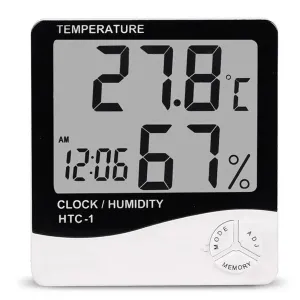 Digital Hygrometer Thermometer with LCD Clock Display
