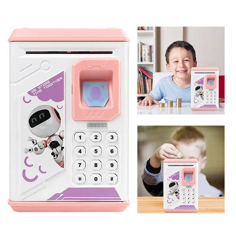Electronic Fingerprint Piggy Bank C18-6-4 Pink