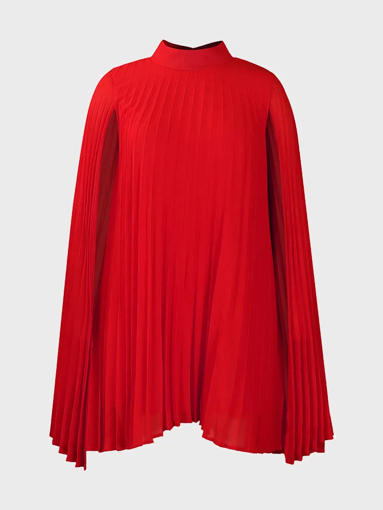 Elegant Draped Cape Batwing Dress