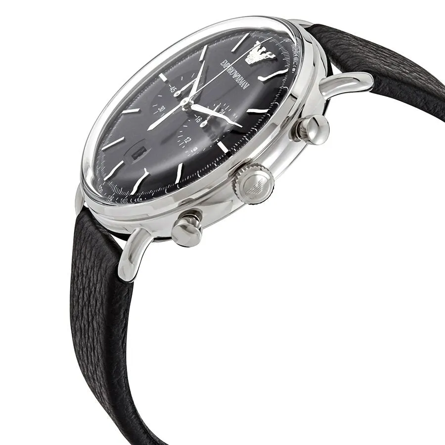 Emporio Armani Aviator Chronograph Quartz Black Dial Men's Watch AR11143