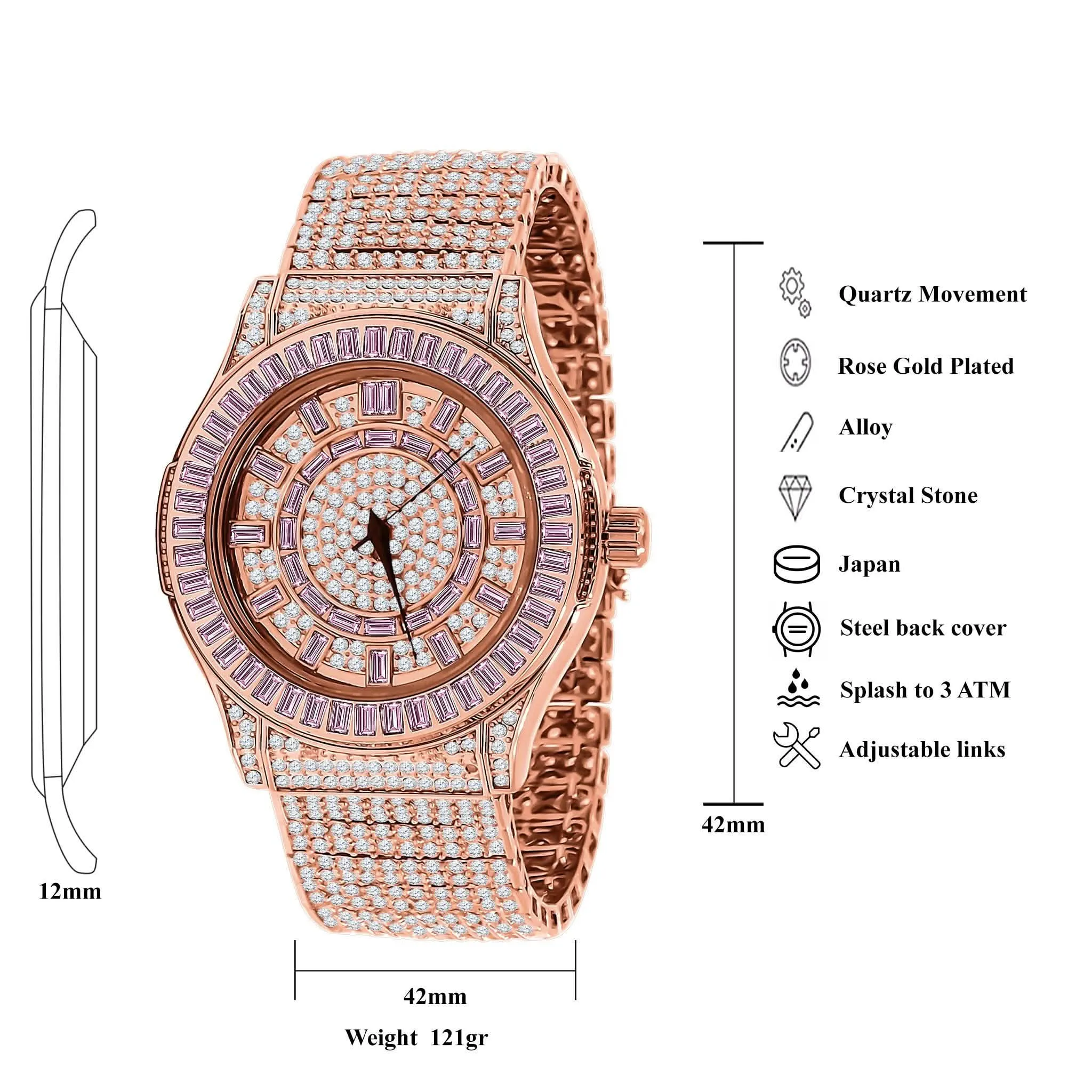GALLANT Elegance Crystal Timepiece in Golden Finish | 51103346
