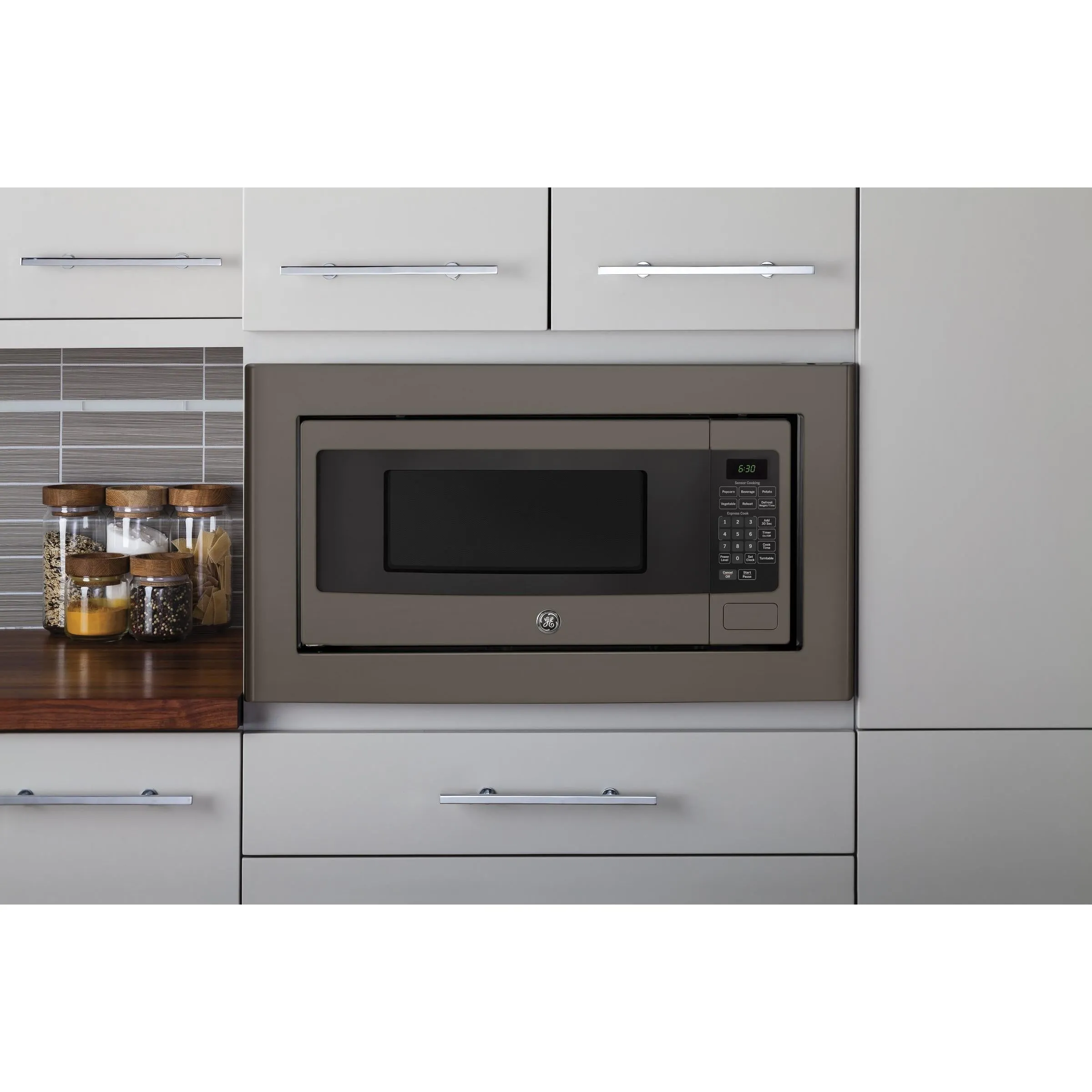GE Profile 24-inch, 1.1 cu.ft. Countertop Microwave Oven with 10 Power Levels PEM10SLFC