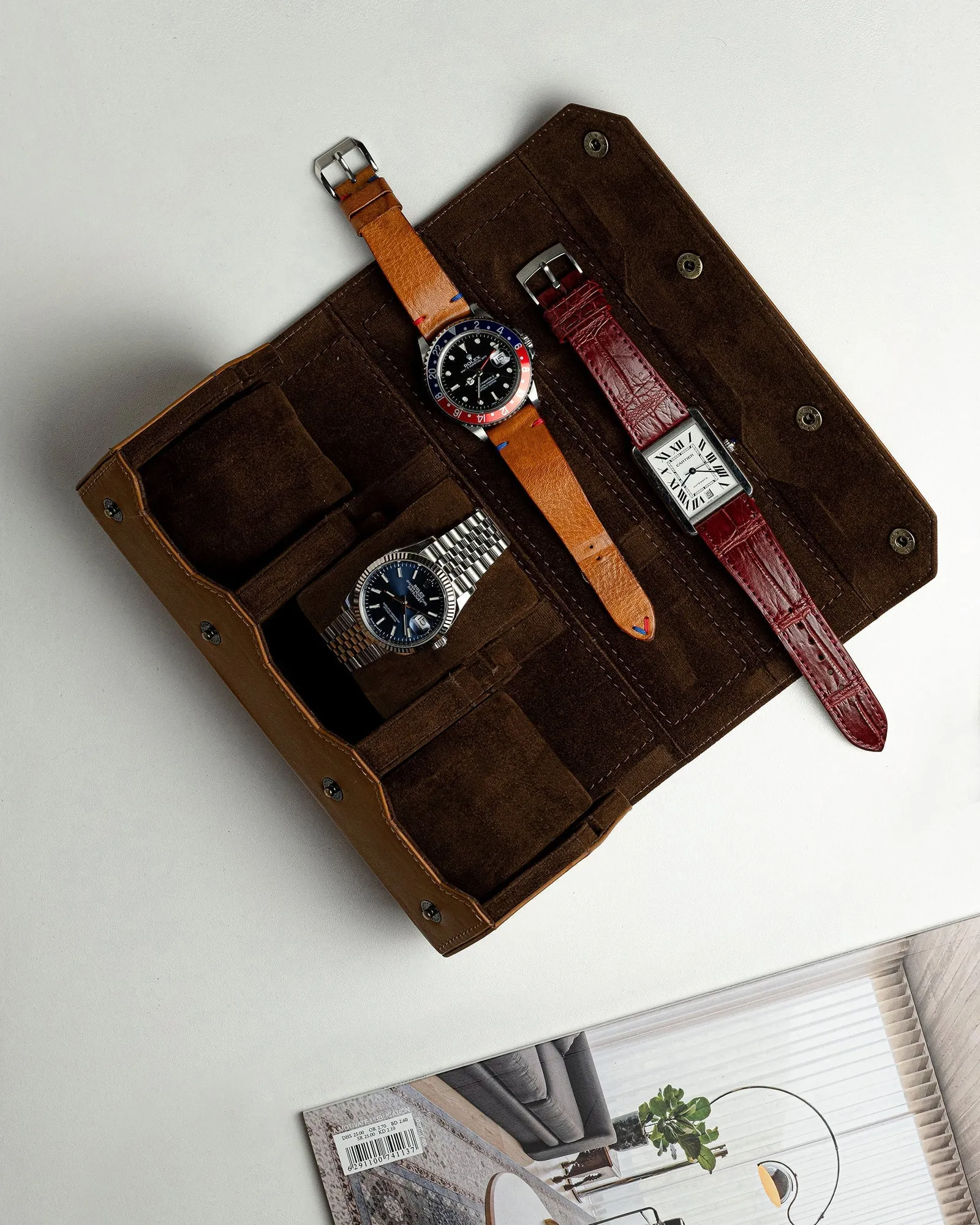 Hex Watch Case | Vintage Brown
