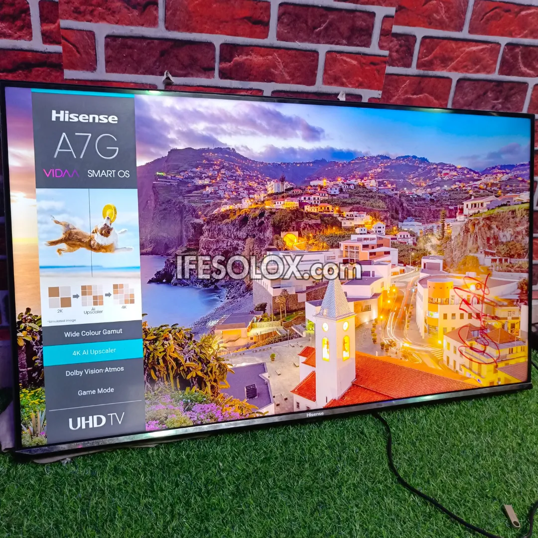 Hisense 43 inch 43A7G VIDAA Smart 4K UHD LED Frameless TV (Built-in WiFi, Bluetooth, Miracast) - Foreign Used