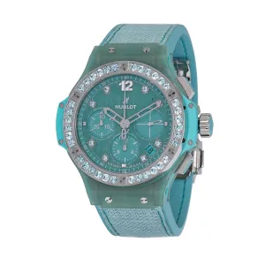 Hublot Tutti Frutti Linen Chronograph Automatic Diamond Turquoise Dial Ladies Watch 341.XL.2770.NR.1237