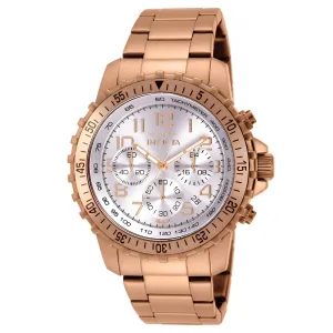 Invicta 11368 Men's Specialty Pilot Silver Dial Rose Gold Plated Stainless Steel Chronograph Watch
