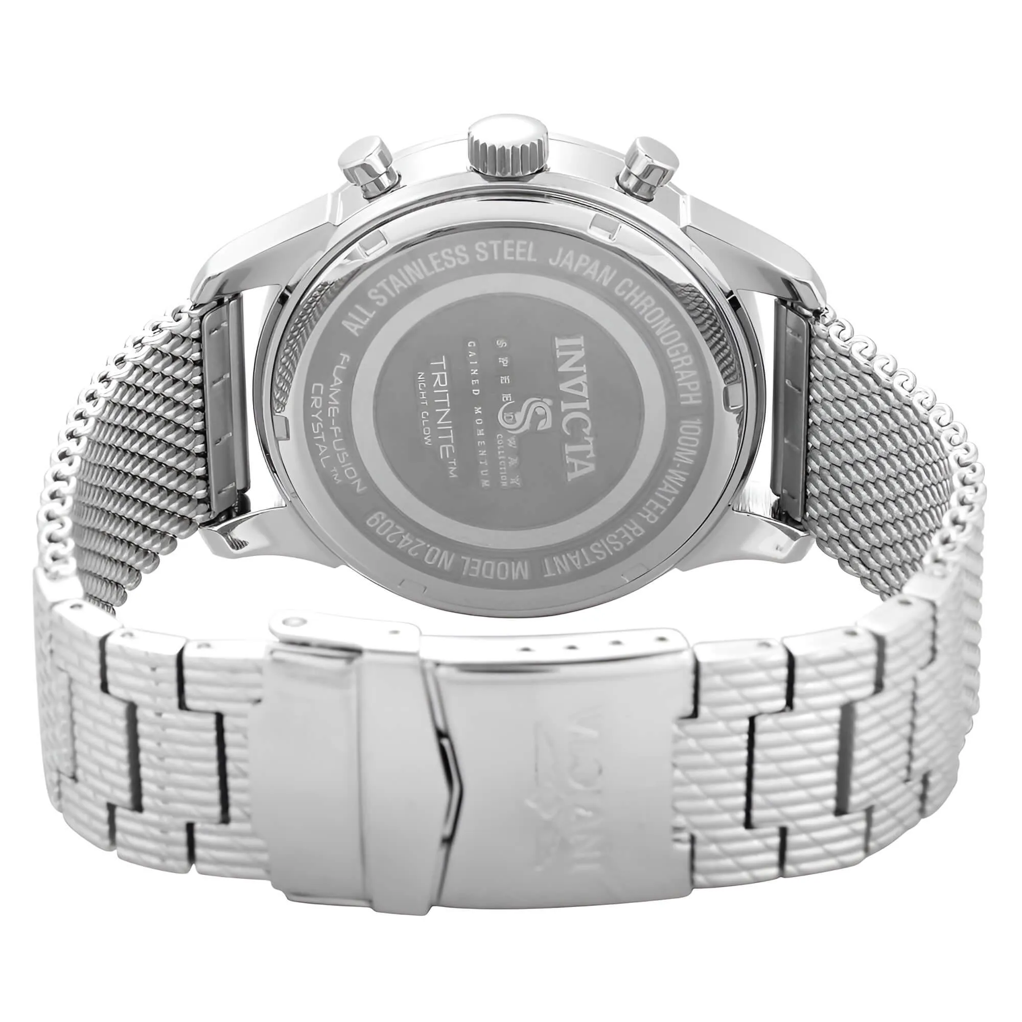 Invicta 24209 Men's Speedway Blue Dial Stainless Steel Mesh Bracelet Chronograph Watch