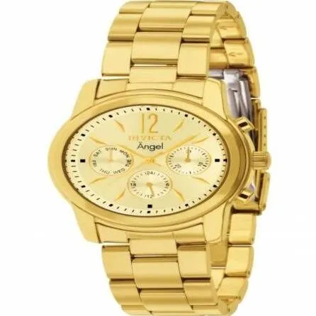 Invicta Angel Chronograph Gold Dial Gold-tone  Ladies Watch 12551