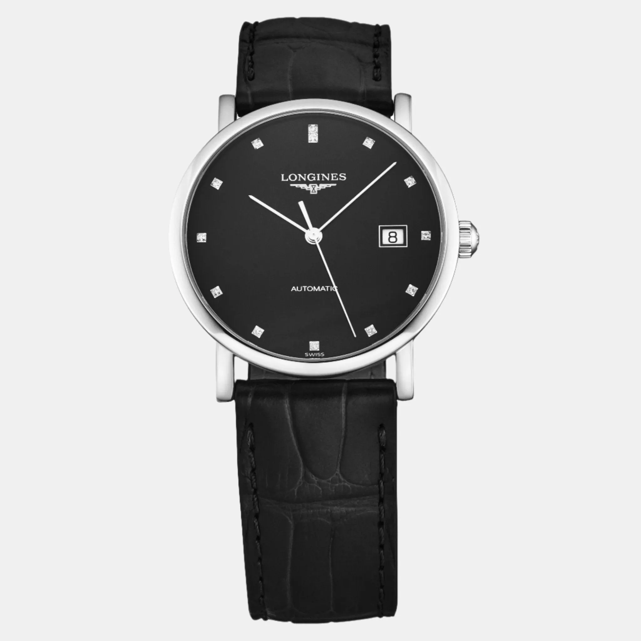Longines Elegant Stainless Steel Diamond Automatic Men's Watch L4.809.4.11.2