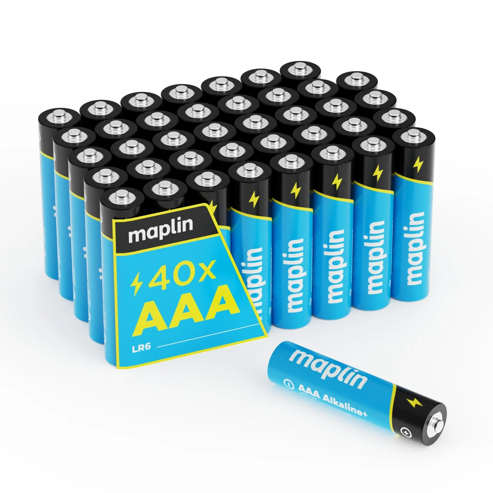 Maplin 80x AAA LR03 7 Year Shelf Life 1.5V High Performance Alkaline Batteries with Universal Battery Tester