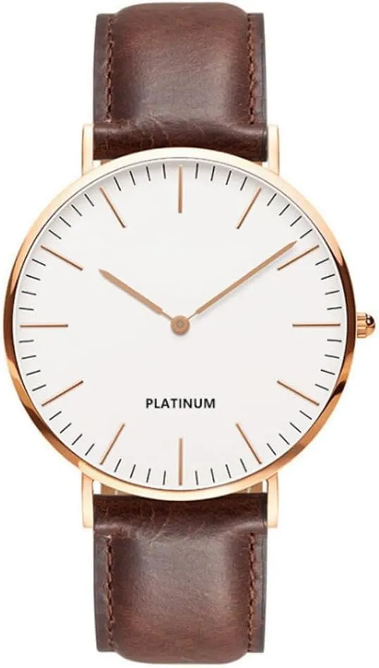 Men's Ultra Slim Watch, Minimalist Fashion Simple Analog Quartz Wrist Watch for Men Easy to Read with Leather Strap