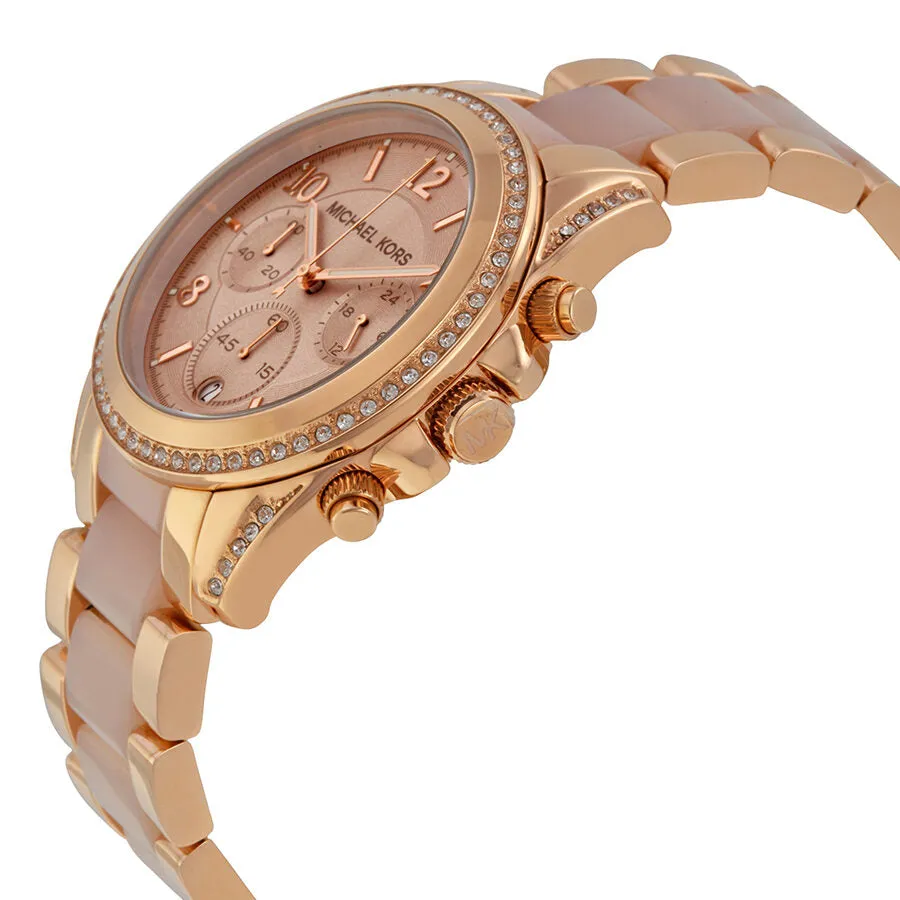 Michael Kors Blair Chronograph Rose Dial Ladies Watch MK5943