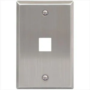 Modular Keystone Faceplate, 1 Port, Stainless Steel