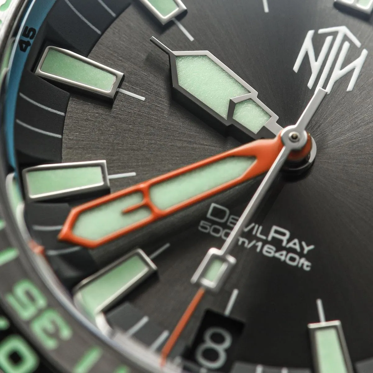 NTH DevilRay Automatic Dive Watch - No Date - Gunmetal Sunburst