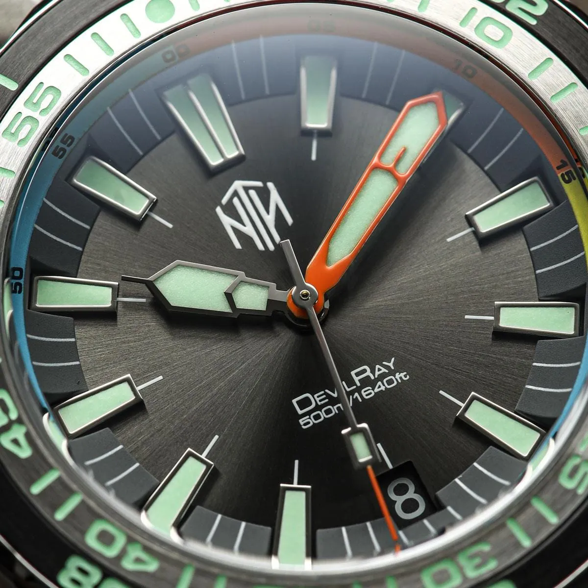NTH DevilRay Automatic Dive Watch - No Date - Gunmetal Sunburst