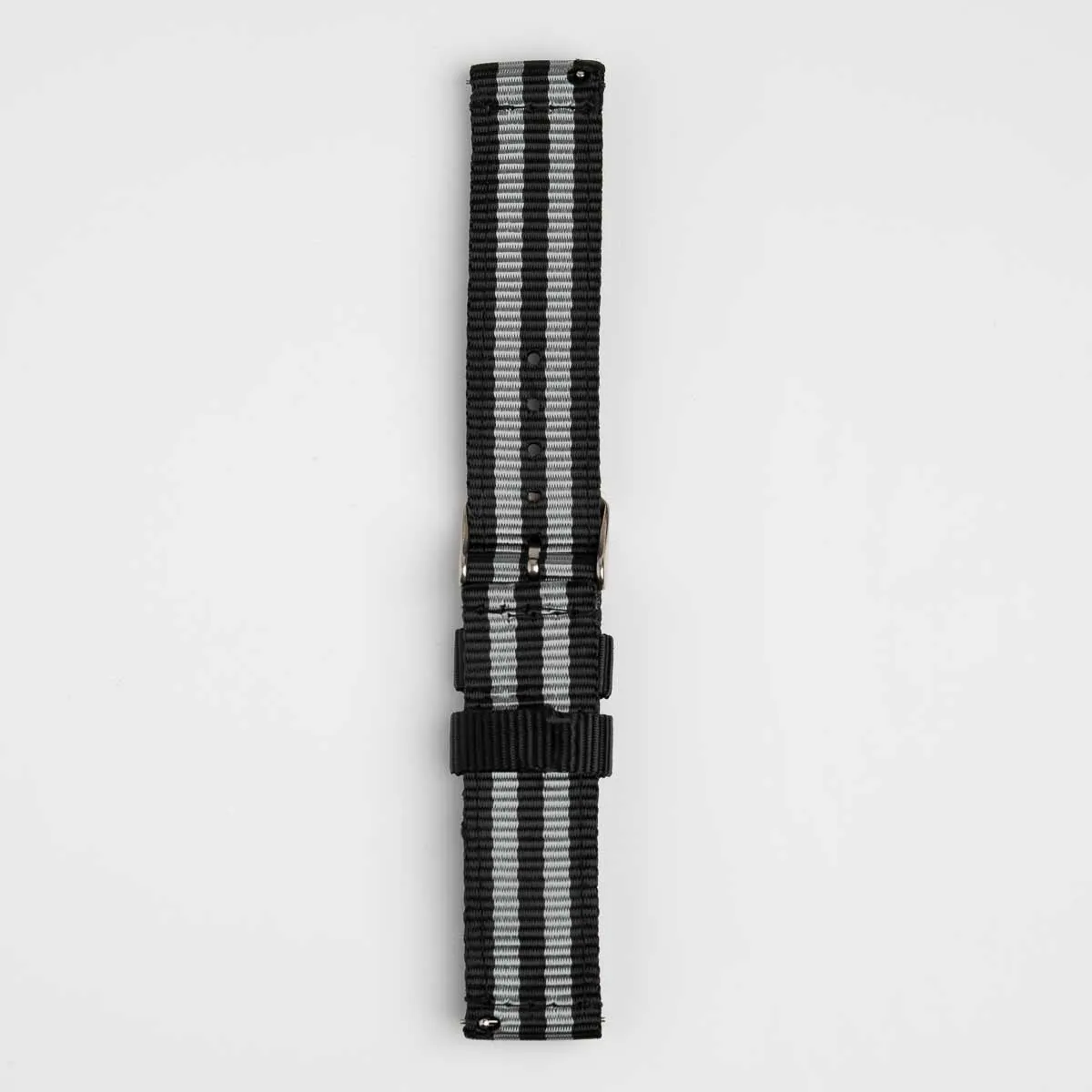 Nylon Quick Release Black & Grey Watch Strap