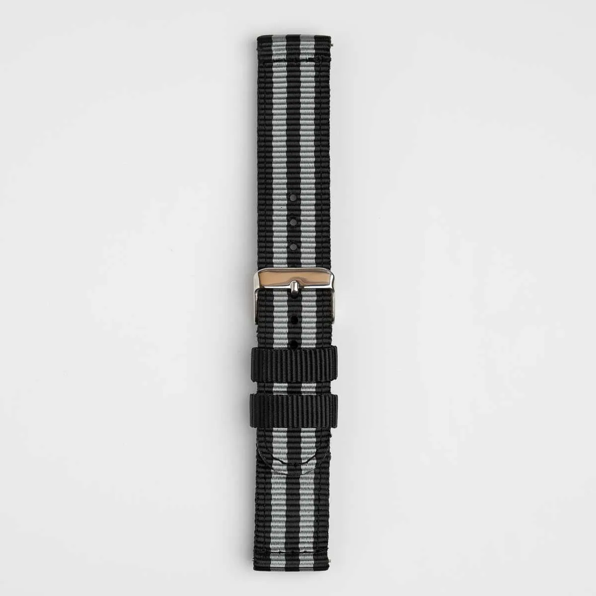Nylon Quick Release Black & Grey Watch Strap