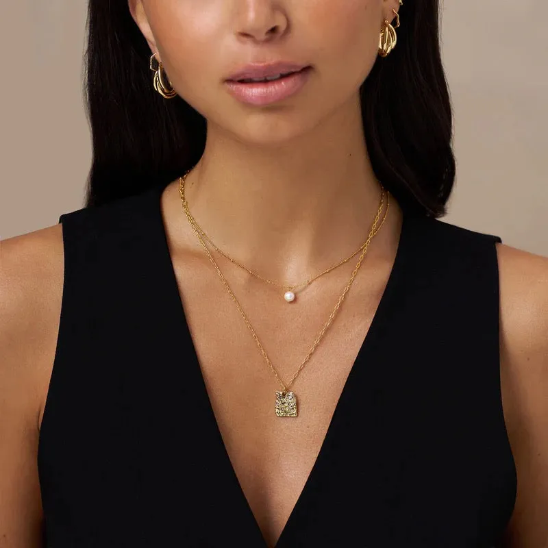ORELIA - Gold Pearl Necklace