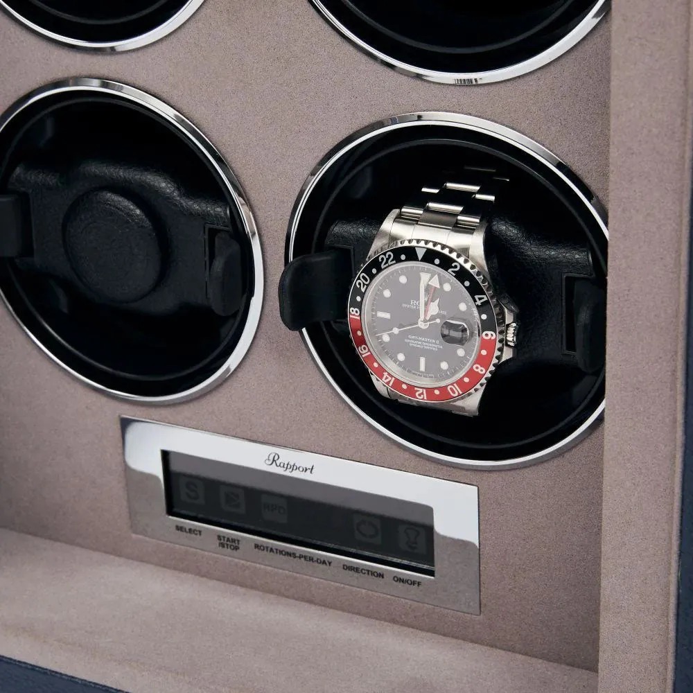 RAP Watch Winder Quantum Quad Four Leather Blue