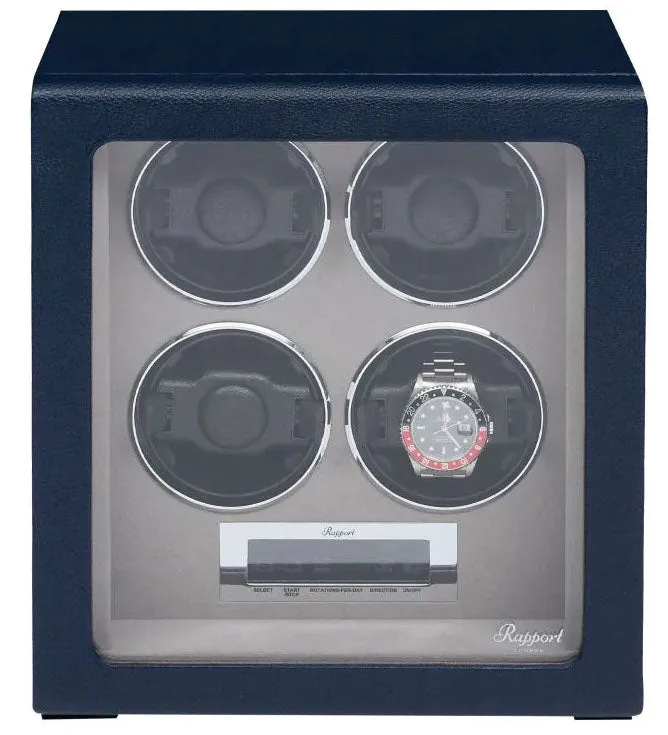RAP Watch Winder Quantum Quad Four Leather Blue