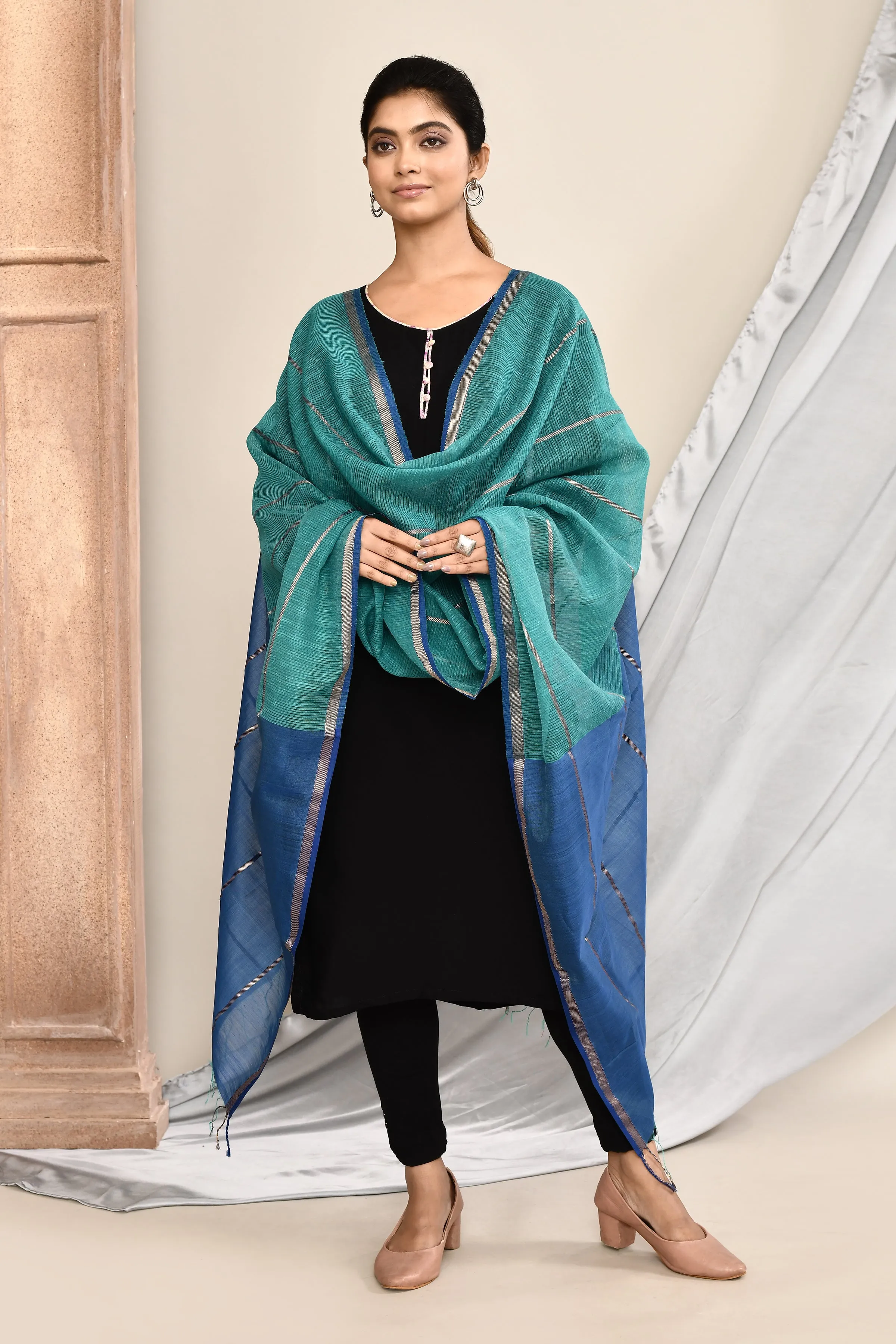 Royal Blue Maheshwari Dupatta